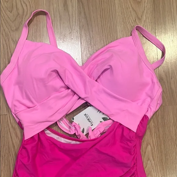 NWT Vibrant Pink One-Piece Swimsuit Size Large - Picture 11 of 15